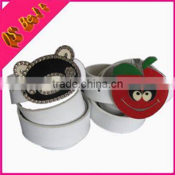 Custom Plate Buckle Cute White pu Belt