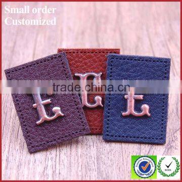 Colorful metal letter denim jeans fake leather patch