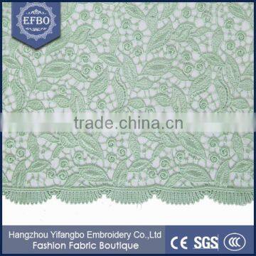 2016 Nigerian Style Dress Bridal Lace Mint Green Flower Texture Stones Lace 100 Polyester African Guipure Lace photo-6