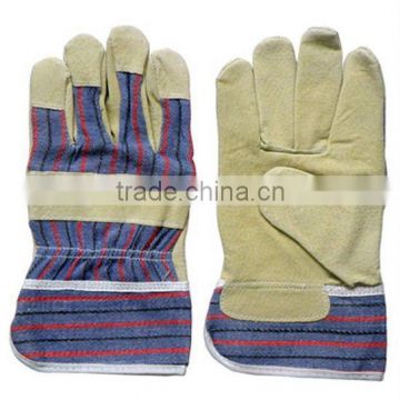 Cowhide Split Leather Working Glove With Pasted Cuff/Reinforced Palm leather Welding Glove