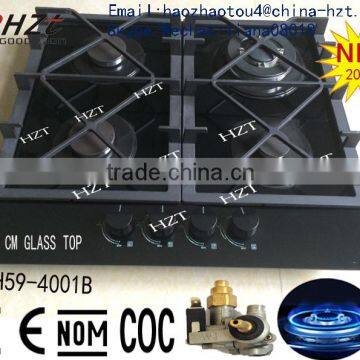 4 Burner Black Glass Cooktop 4 burner Gas range, gas hob ,gas cooker,Cast iron gas Stoves