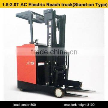 hot sale small forklift CQD15 AC electric reach truck (sit-sown type)