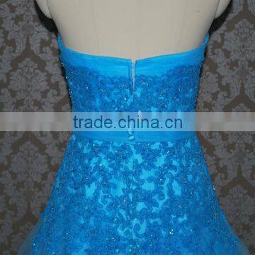 (MY0088) MARRY YOU China Factory Custom Made Ice Blue Lace Country Western Wedding Dress 2016 photo-6