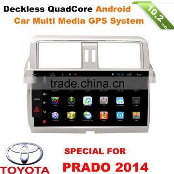 10.1" multi-touch screen quad core android car entertainment multimedia gps system for TOYOTA PRADO with wifi bt usb sd