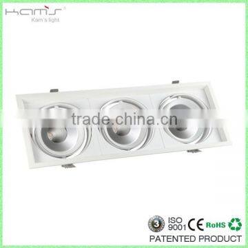 Secondery Optical Design 3 Head Light Fixture ar111 LED Lamp Dimmable 45W