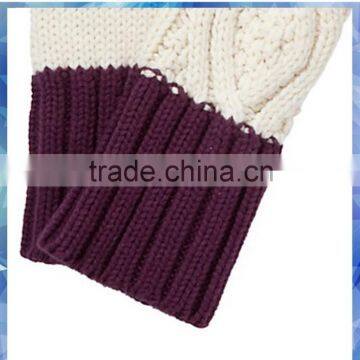 Long Cuff Cable Knitted Half Finger Gloves for Women