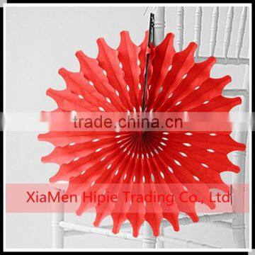 16" RED Polka Style Hanging Paper Decorative Fan birthday Decoration