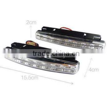 High Quality Moderate Brightness A Pair of 8 White LED Car Daytime Running Lights photo-3
