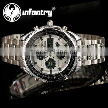 INFANTRY Fashion White Dial Digital Quartz Stainless Chronograph Watch photo-6