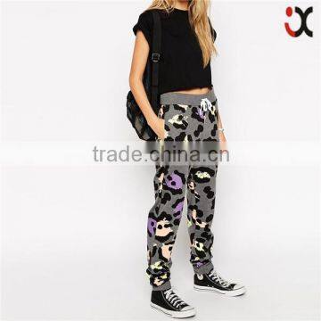 2015 relaxed fit bright animal print jogger pants for woman JXH446