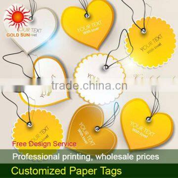 Custom printed paper garment hang tag