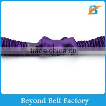 Beyond Womens Purple Ribbon Elastic Stretch Belt