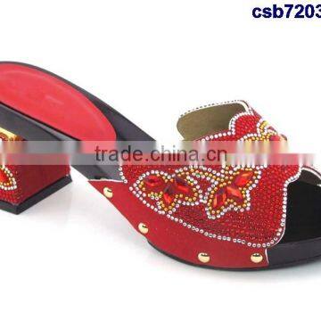 Csb7203 Black Red Yelllow Blue Shining Material Women Shoes for Party Evening Italy Shoes Matching Purse Fashion Single Shoes Quality Choice photo-2