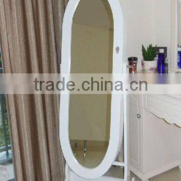 AE309 Oval shape Wooden floor stand Dressing Mirror