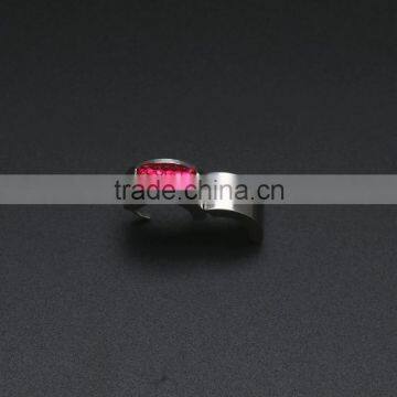 Stylish Surgical Steel Gem Paved Piercing Hoop Earrings photo-3