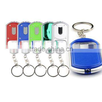 Multi-function promotional LED light corkscrew bottle opener with key ring