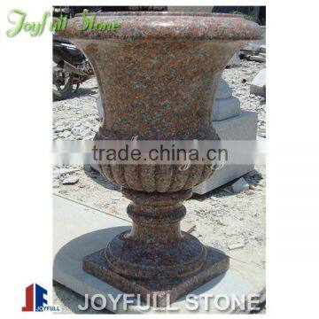 Design Red Stone Flower Pots And Urns