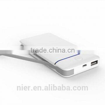 2016 nice design OEM built-in10200mAh mobile power bank with li-polymer battery