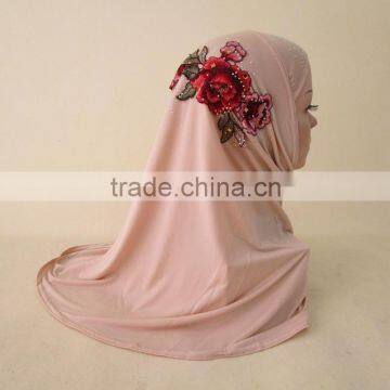 Chinese wind muslim hijab fashion silk scarf simple hijab embroidered