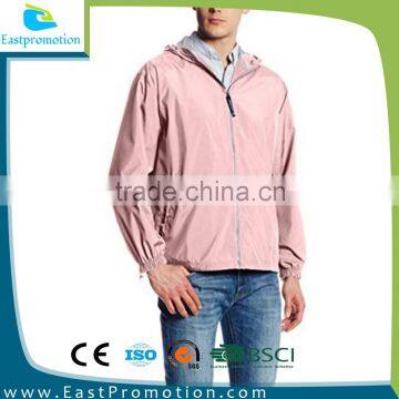 Wholesale Hooded Windbreaker Rain Jackets Pu Coating With Tape Seam For Man