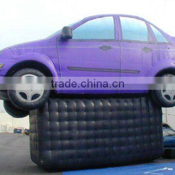 large purple inflatable Car on Base