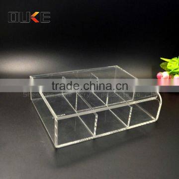 high clear 6 grids accessories acrylic storage box manufacturer wholesale