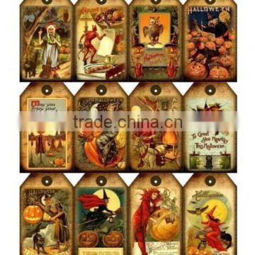 HALLOWEEN LABEL - VINTAGE LOOK - PAPER CRAFT CARD TAG