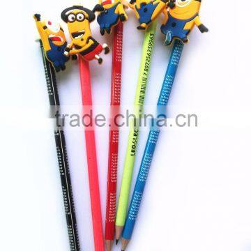 Wholesale Promotional Gift Cute Cartoon Soft PVC 2d Pencil Topper