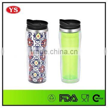 USA Hot Sales Customized Pink Plastic Tumbler Double Wall 14 Ounce