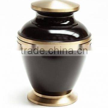 Black Gold Solid Brass Metal Cremation Funeral Urn