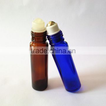 Perfume roll on glass bottle 10ml amber and blue roll on bottle