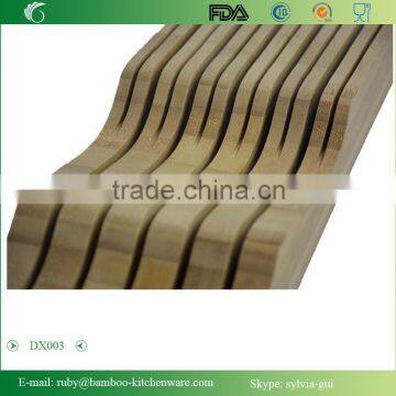 DX003/In Drawer Counter Kitchen Bamboo Knife Holder Rack Storage Block photo-6