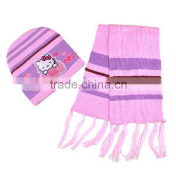 Cute kids winter hats and scarves