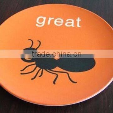9" Two Tone Orange Melamine Round Serving Side Plate / Tray photo-6