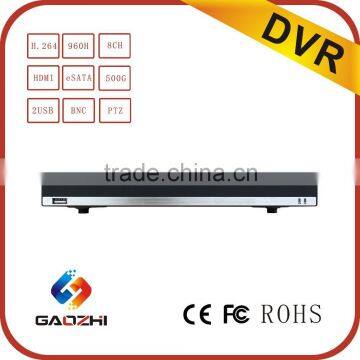 H.264 8CH 720p/1080p HD 960H HDMI eSATA P2P Network HDD Recorder DVR