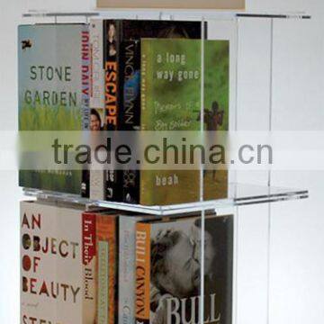 Acrylic 2 Tier 8 Section Rotating Book Display Rack (OS-F-095)