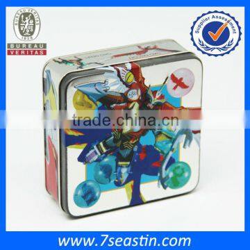 wholesale square hand-draw printing gift packaging cosmetic tin box&embossed metal cans