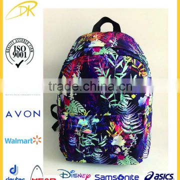 Quanzhou factory custom bags school backpack, graphic girls backpack bag