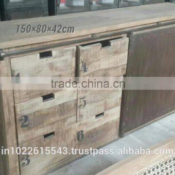 6 Draw TV unit Acacia wood , Acacia wood furniture Media unit