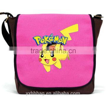 Hot selling Canvas pokemon Messenger Bag Satchel bag for School College Boys Girls Childrens (YX-Z094)