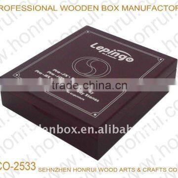 Wooden ring box with silk screen printing