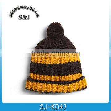 custom knitted pom beanie hat