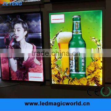 High Quality Aluminum Slim LED hinge open light box