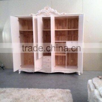 Luxury Wooden Design Bedroom Wardrobes, White Colour Wardrobe photo-3