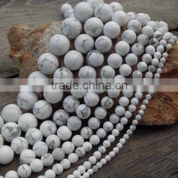 6/8/10/12mm Natural white turquoise beads bulk loose turquoise stones for bracelets for sale