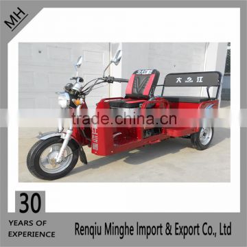 Double raw seat open body motorized tricycle for passenger red