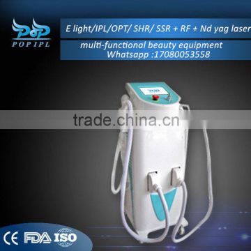 Women IPL System Hair Removal Tattoo Removal Multi-functional Beauty Equipment E Medical Whitening Skin Light/IPL/OPT/ SHR/ SSR + RF + Nd Yag Laser POPIPL Lip Line Removal