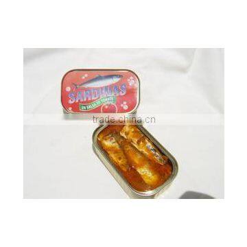 in stock 125g packing club tin canned sardines in tomato sauce