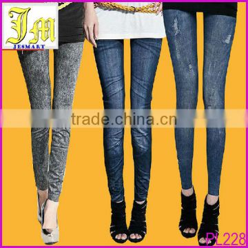 2014 New Womens Skinny Denim Stretch Leggings Imitation Jeans Wholesale Mature Women Slimming Leggings