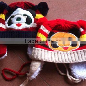 Animal Pattern Knitted Hat Knitted Kids Wool Hats From Vietnam